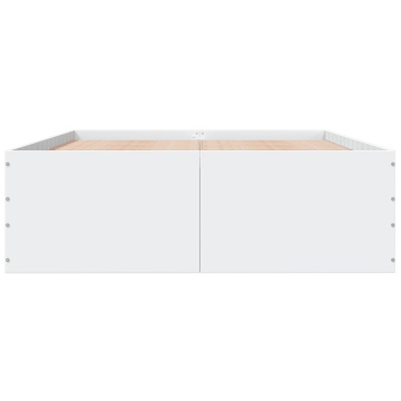 Cadru de pat, alb, 120x190 cm, lemn prelucrat - Img 3
