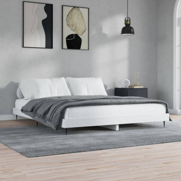 Cadru de pat, alb, 120x200 cm, lemn prelucrat - Img 1