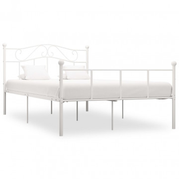 Cadru de pat, alb, 160 x 200 cm, metal - Img 1