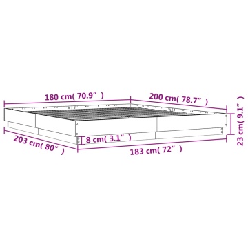Cadru de pat alb 180x200 cm din lemn prelucrat - Img 9