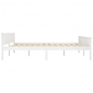 Cadru de pat, alb, 180x200 cm, lemn masiv de pin - Img 3