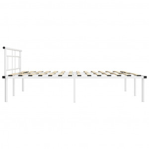 Cadru de pat, alb, 200 x 200 cm, metal - Img 4