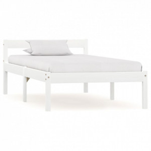 Cadru de pat, alb, 90 x 200 cm, lemn masiv de pin - Img 1