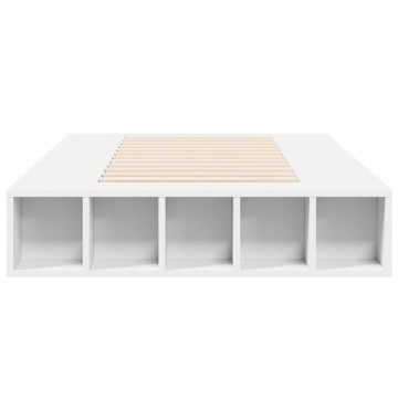 Cadru de pat, alb, 90x190 cm, lemn prelucrat - Img 4