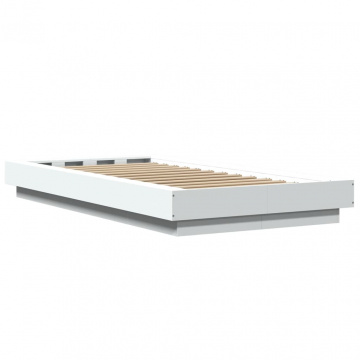 Cadru de pat, alb, 90x190 cm, lemn prelucrat - Img 5