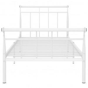 Cadru de pat, alb, 90x200 cm, metal - Img 4