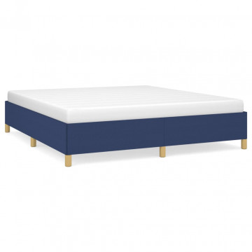 Cadru de pat, albastru, 180 x 200 cm, material textil - Img 2