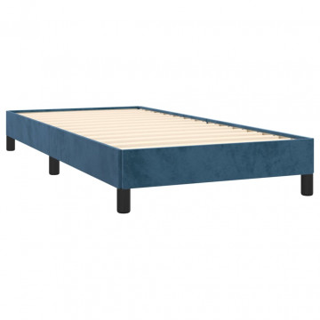 Cadru de pat, albastru închis, 100x200 cm, catifea - Img 4