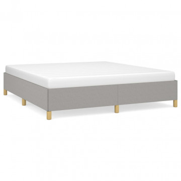 Cadru de pat box spring, gri deschis, 160x200 cm, textil - Img 2