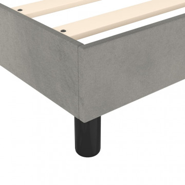 Cadru de pat box spring, gri deschis, 200x200 cm, catifea - Img 6