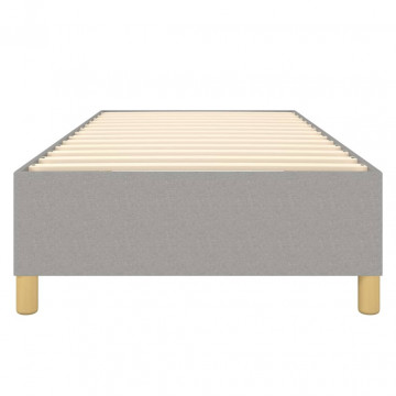 Cadru de pat box spring, gri deschis, 90x190 cm, textil - Img 8