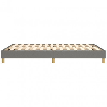 Cadru de pat box spring, gri închis, 140x190 cm, textil - Img 5