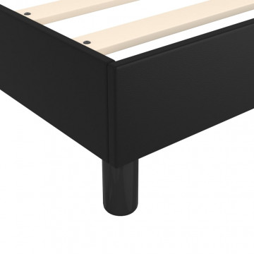 Cadru de pat box spring, negru, 100x200 cm, piele ecologică - Img 6
