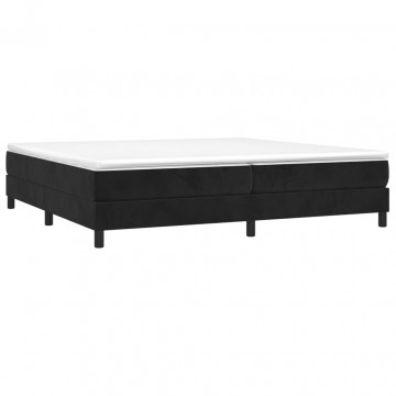 Cadru de pat box spring, negru, 200x200 cm, catifea - Img 3