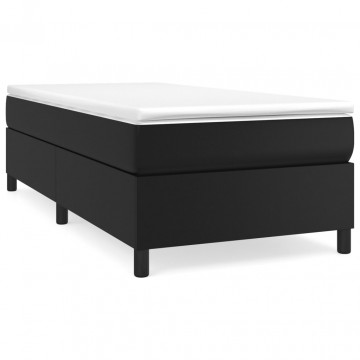 Cadru de pat box spring, negru, 80x200 cm, piele ecologică - Img 2