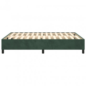 Cadru de pat box spring, verde închis, 140x190 cm, catifea - Img 5