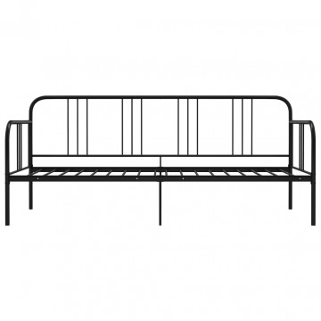 Cadru de pat canapea, negru, 90 x 200 cm, metal - Img 4