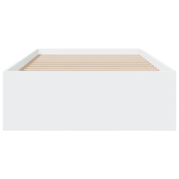 Cadru de pat cu sertare, alb, 90x190 cm, lemn prelucrat - Img 4