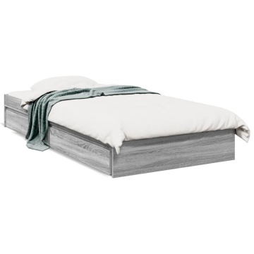 Cadru de pat cu sertare gri sonoma 90x190 cm lemn prelucrat - Img 1