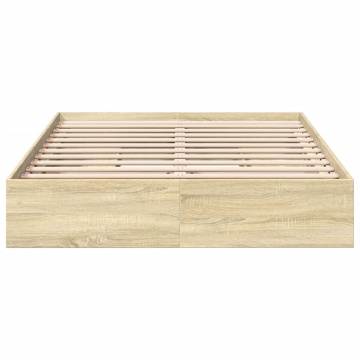 Cadru de pat cu sertare stejar sonoma 150x200 cm lemn prelucrat - Img 3