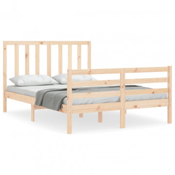 Cadru de pat cu tăblie, 120x200 cm, lemn masiv - Img 2