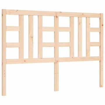 Cadru de pat cu tăblie, 140x190 cm, lemn masiv - Img 7