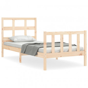 Cadru de pat cu tăblie 3FT, single, lemn masiv - Img 2