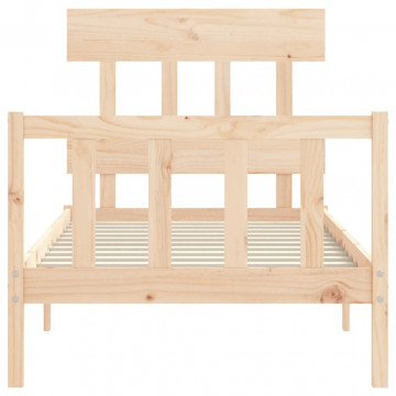 Cadru de pat cu tăblie 3FT, single, lemn masiv - Img 5
