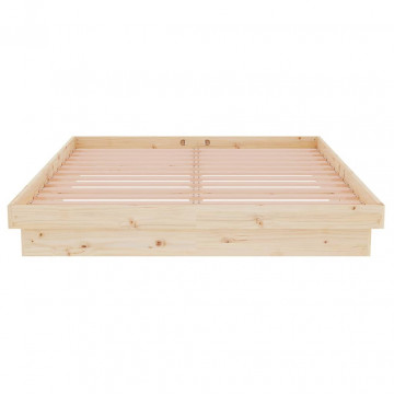 Cadru de pat dublu 4FT6, 135x190 cm, lemn masiv - Img 8