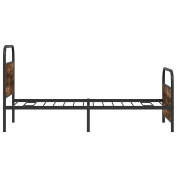 Cadru de pat fără saltea 90x190cm Stejar fumuriu lemn prelucrat - Img 5