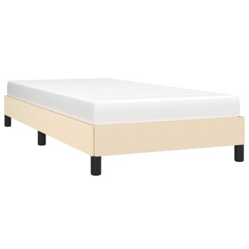 Cadru de pat fără saltea cremă 90x190 cm țesătură - Img 3