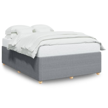 Cadru de pat fără saltea, gri deschis, 140x190 cm, textil - Img 2