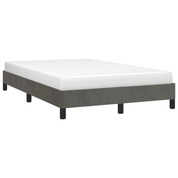 Cadru de pat fără saltea Gri închis 120x190 cm catifea - Img 4