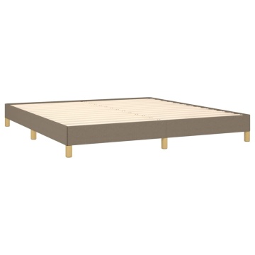 Cadru de pat fără saltea, gri taupe, 180x200 cm, textil - Img 4