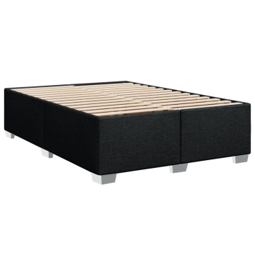 Cadru de pat fără saltea, negru, 140x190 cm, textil - Img 3