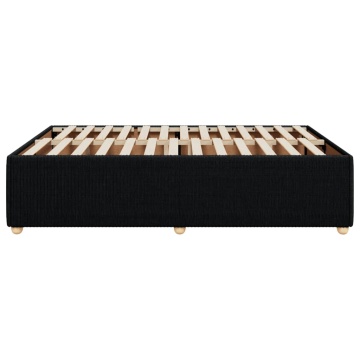 Cadru de pat fără saltea, negru, 140x190 cm, textil - Img 8