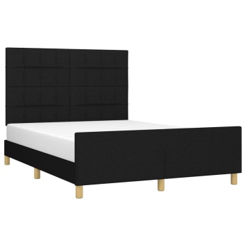 Cadru de pat fără saltea, negru, 140x190 cm, textil - Img 3