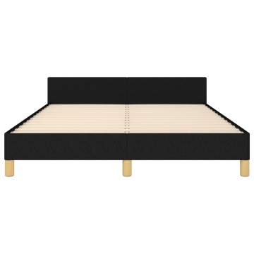 Cadru de pat fără saltea, negru, 140x190 cm, textil - Img 5