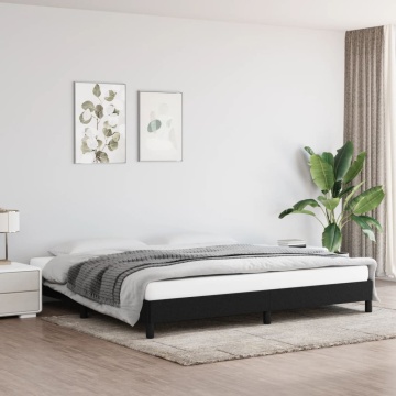 Cadru de pat fără saltea, negru, 200x200 cm, textil - Img 1