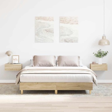 Cadru de pat fără saltea Stejar Sonoma 150x200cm Lemn prelucrat - Img 1