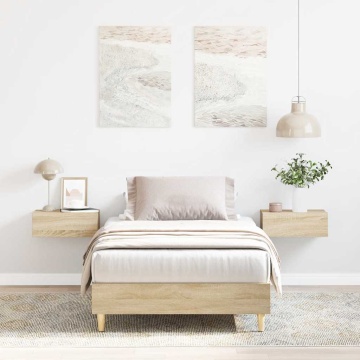 Cadru de pat fără saltea Stejar Sonoma 75x190 cm Lemn prelucrat - Img 1