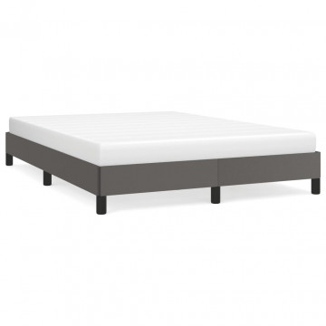 Cadru de pat, gri, 140x190 cm, piele ecologică - Img 2