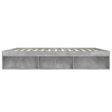 Cadru de pat, gri beton, 200x200 cm - Img 6