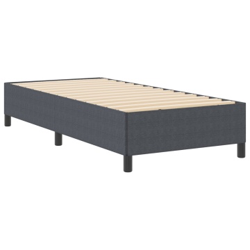 Cadru de pat Gri închis 90x200 cm din țesătură de catifea - Img 3