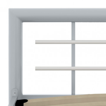 Cadru de pat, gri și alb, 140 x 200 cm, metal - Img 8