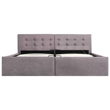 Cadru de pat hidraulic cu ladă, gri taupe, 160 x 200 cm, textil - Img 3