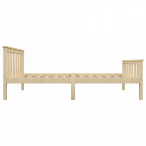 Cadru de pat, lemn deschis, 100 x 200 cm, lemn masiv de pin - Img 4
