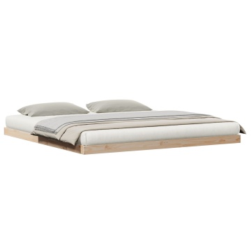Cadru de Pat Lemn Natural Lemn Masiv de Pin 180 x 220 cm Durabil - Img 2
