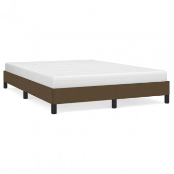 Cadru de pat, maro închis, 140x190 cm, material textil - Img 2