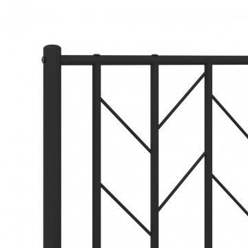 Cadru de pat metalic cu tăblie, negru, 80x200 cm - Img 7